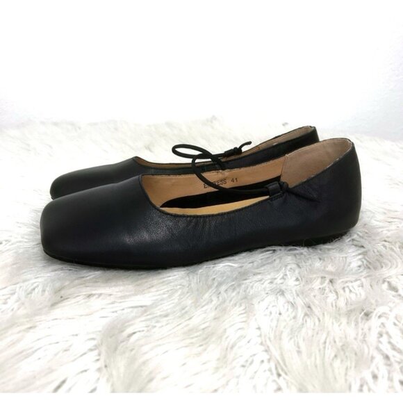 Empress Square Toe Black Ballet Flat Shoes Soft Comfy Leather Eur Size 41 US 10 - Picture 4 of 12